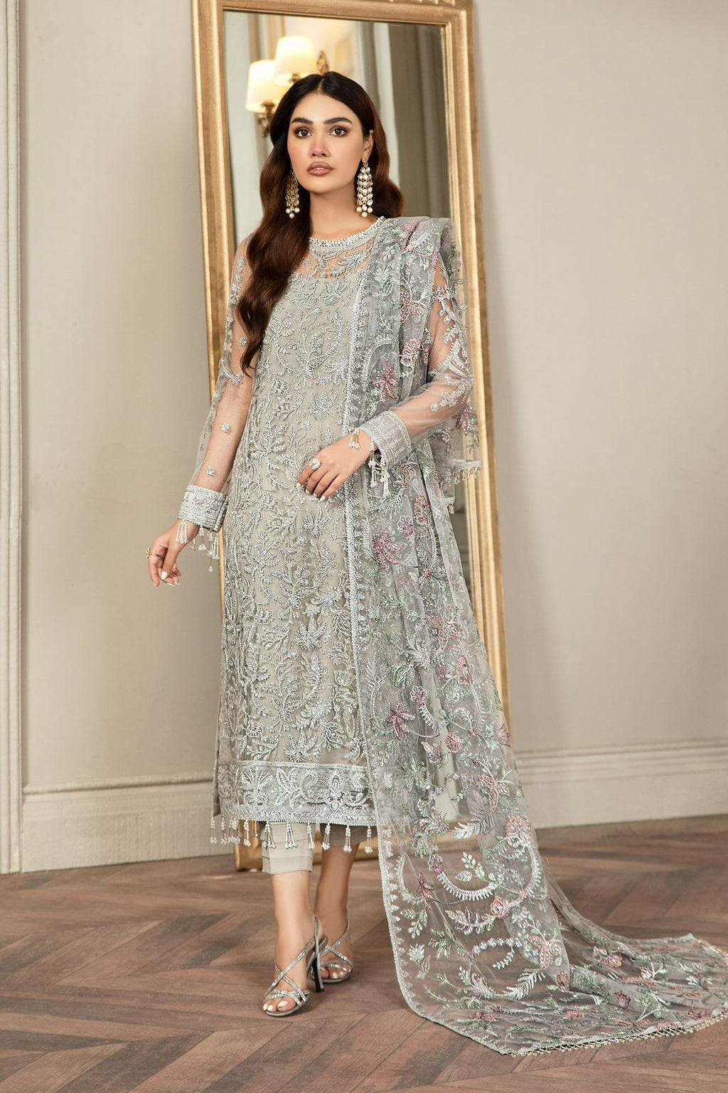 Indian Chiffon 3 Piece | PARTY WEAR COLLECTION | UNSTITCHED SUIT