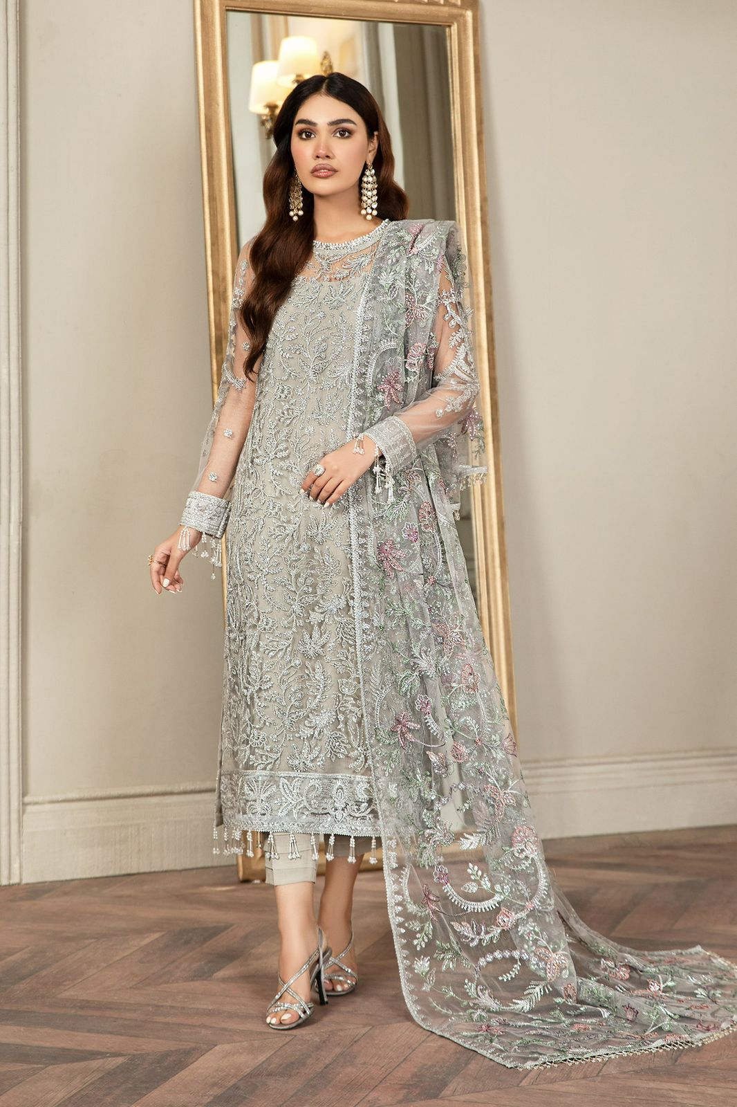 Indian Chiffon 3 Piece | PARTY WEAR COLLECTION | UNSTITCHED SUIT