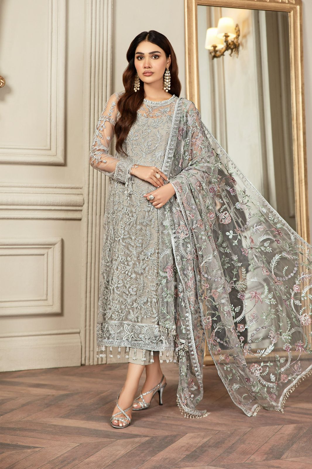Indian Chiffon 3 Piece | PARTY WEAR COLLECTION | UNSTITCHED SUIT