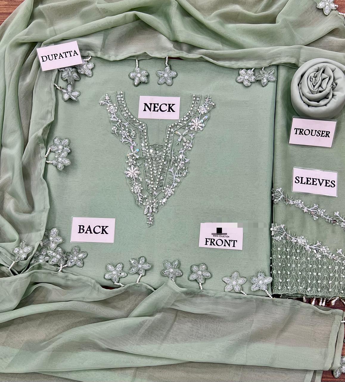 Indian Chiffon | Unstitched 3 piece | Luxury Collection