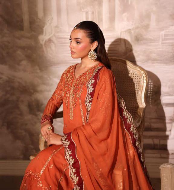 Chiffon 3 Piece | Party Wear Dress | Unstitched Suit