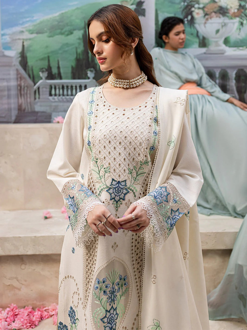 LAWN 3 PIECE | UNSTITCHED SUIT | FULLY CHICKEN KARI