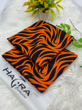 Lawn 2 Piece Unstitched Suit - Black Orange Ikat Chevron (Hazra Exclusive)
