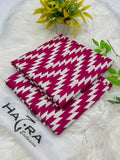 Lawn 2 Piece Unstitched Suit - Pink Chevron Zigzag (Hazra Exclusive)