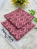 Lawn 2 Piece Unstitched Suit - Pink Black Abstract Wave (Hazra Exclusive)