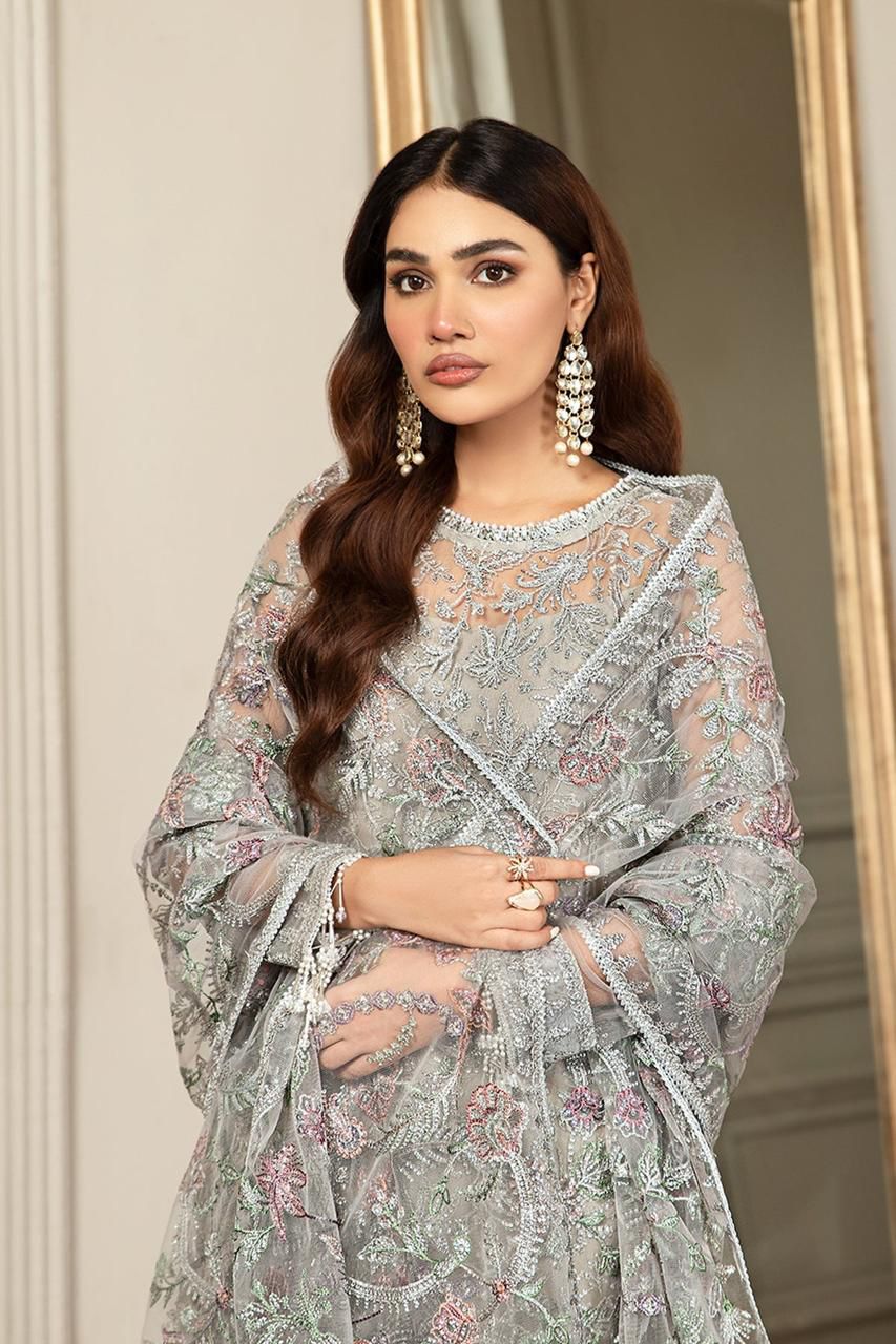 Indian Chiffon 3 Piece | PARTY WEAR COLLECTION | UNSTITCHED SUIT