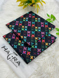 Lawn 2 Piece Unstitched Suit - Black Multicolor Butterfly Print (Hazra Exclusive)